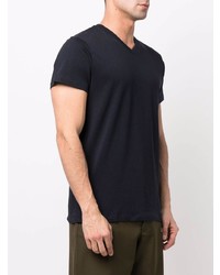 dunkelblaues T-Shirt mit einem V-Ausschnitt von Jil Sander