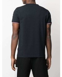 dunkelblaues T-Shirt mit einem V-Ausschnitt von Moncler