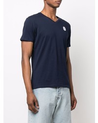 dunkelblaues T-Shirt mit einem V-Ausschnitt von Cenere Gb