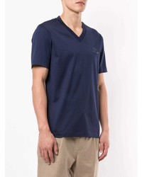 dunkelblaues T-Shirt mit einem V-Ausschnitt von CK Calvin Klein