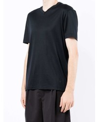 dunkelblaues T-Shirt mit einem V-Ausschnitt von Emporio Armani