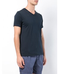 dunkelblaues T-Shirt mit einem V-Ausschnitt von SAVE KHAKI UNITED