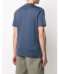 dunkelblaues T-Shirt mit einem V-Ausschnitt von Brunello Cucinelli