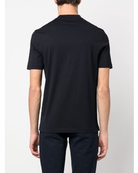 dunkelblaues T-Shirt mit einem V-Ausschnitt von Brunello Cucinelli