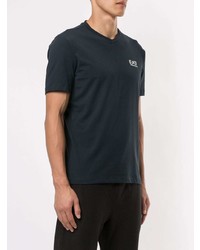 dunkelblaues T-Shirt mit einem V-Ausschnitt von Ea7 Emporio Armani