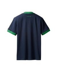 dunkelblaues T-Shirt mit einem V-Ausschnitt von adidas