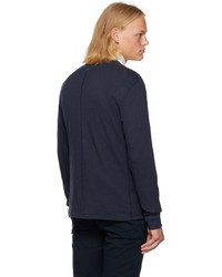 dunkelblaues T-shirt mit einer Knopfleiste von rag & bone