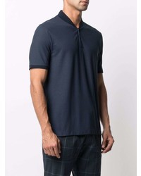 dunkelblaues T-shirt mit einer Knopfleiste von Zanone