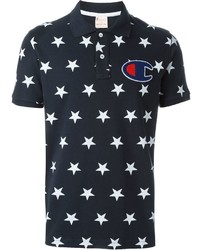 dunkelblaues T-shirt mit Sternenmuster