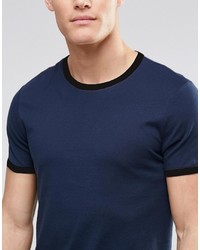 dunkelblaues T-shirt von Asos