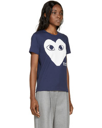 dunkelblaues T-shirt von Comme des Garcons