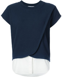dunkelblaues T-shirt von Derek Lam 10 Crosby