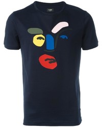 dunkelblaues T-shirt von Fendi