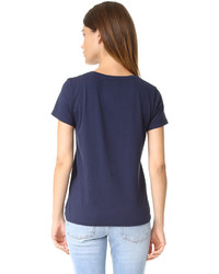 dunkelblaues T-shirt von MAISON KITSUNE