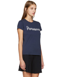 dunkelblaues T-shirt von MAISON KITSUNE