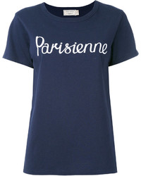 dunkelblaues T-shirt von MAISON KITSUNE