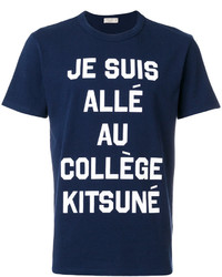 dunkelblaues T-shirt von MAISON KITSUNÉ