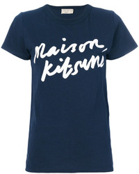 dunkelblaues T-shirt von MAISON KITSUNE