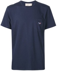 dunkelblaues T-shirt von MAISON KITSUNÉ