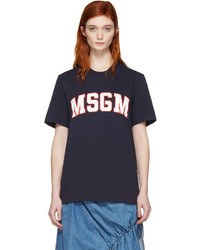 dunkelblaues T-shirt von MSGM