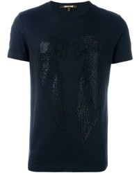 dunkelblaues T-shirt von Roberto Cavalli