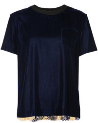 dunkelblaues T-shirt von Sacai