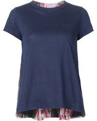 dunkelblaues T-shirt von Sacai