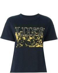 dunkelblaues T-shirt von Sacai