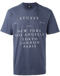 dunkelblaues T-shirt von Stussy