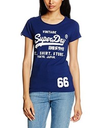 dunkelblaues T-shirt von Superdry