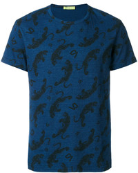 dunkelblaues T-shirt von Versace