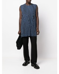 dunkelblaues Trägershirt von Homme Plissé Issey Miyake