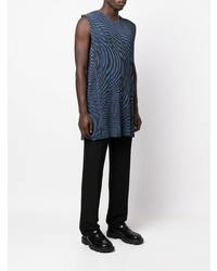 dunkelblaues Trägershirt von Homme Plissé Issey Miyake