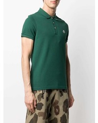 dunkelblaues und grünes horizontal gestreiftes Polohemd von Moncler