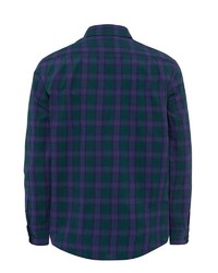 dunkelblaues und grünes Langarmhemd mit Schottenmuster von Brax