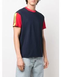 dunkelblaues und rotes T-Shirt mit einem Rundhalsausschnitt von Ferrari