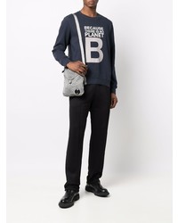 dunkelblaues und weißes bedrucktes Sweatshirt von ECOALF