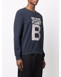 dunkelblaues und weißes bedrucktes Sweatshirt von ECOALF