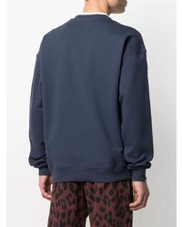 dunkelblaues und weißes bedrucktes Sweatshirt von Moschino