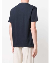 dunkelblaues und weißes bedrucktes T-Shirt mit einem Rundhalsausschnitt von Eleventy
