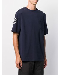 dunkelblaues und weißes bedrucktes T-Shirt mit einem Rundhalsausschnitt von U.P.W.W.