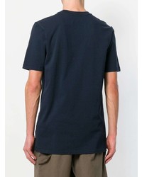 dunkelblaues und weißes bedrucktes T-Shirt mit einem Rundhalsausschnitt von 3.1 Phillip Lim