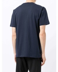 dunkelblaues und weißes bedrucktes T-Shirt mit einem Rundhalsausschnitt von SPORT b. by agnès b.