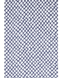 dunkelblaues und weißes gepunktetes Businesshemd von Jacques Britt
