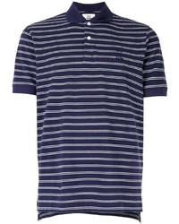 dunkelblaues und weißes horizontal gestreiftes Polohemd von Kent & Curwen