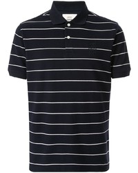 dunkelblaues und weißes horizontal gestreiftes Polohemd von Kent & Curwen