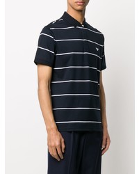 dunkelblaues und weißes horizontal gestreiftes Polohemd von Emporio Armani