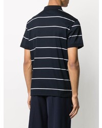 dunkelblaues und weißes horizontal gestreiftes Polohemd von Emporio Armani