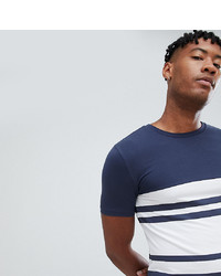 dunkelblaues und weißes horizontal gestreiftes T-Shirt mit einem Rundhalsausschnitt von ASOS DESIGN