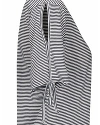 dunkelblaues und weißes horizontal gestreiftes T-Shirt mit einem Rundhalsausschnitt von Fry Day